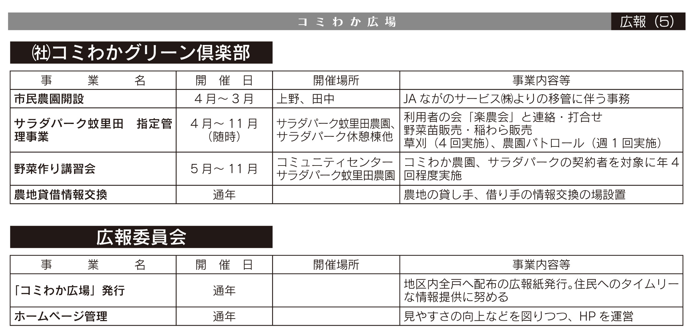 「コミわか広場」第59号（平成27年5月15日発行）掲載