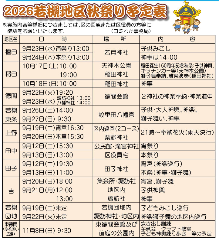 「コミわか広場」令和8年08月15日